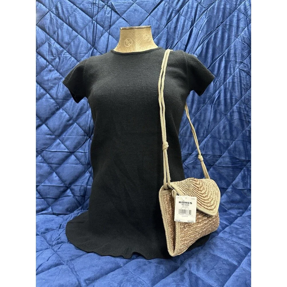 Croft & Barrow for Khol's  women tan shoulder Handmade jute bag new with tags